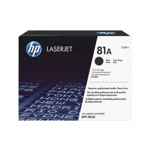 HP 81A Black Original LaserJet Toner Cartridge, CF281A